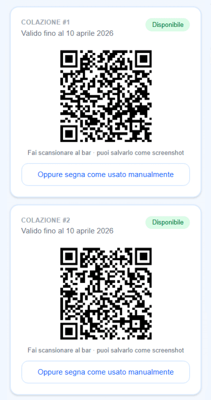 Visualizza i suoi voucher